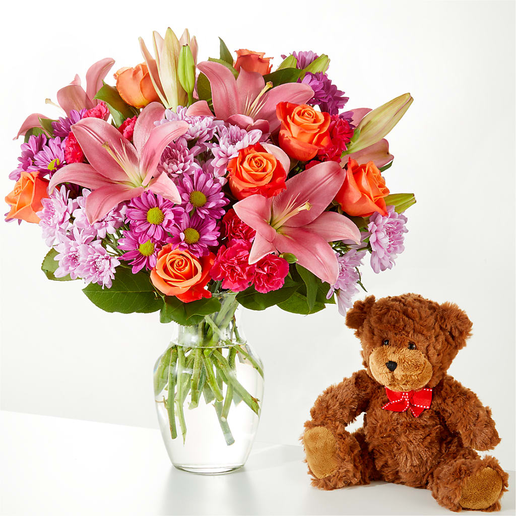 One and Only Bouquet and Bear Bundle – BAYSORE'S FLOWER SHOP LLC, Mason OH