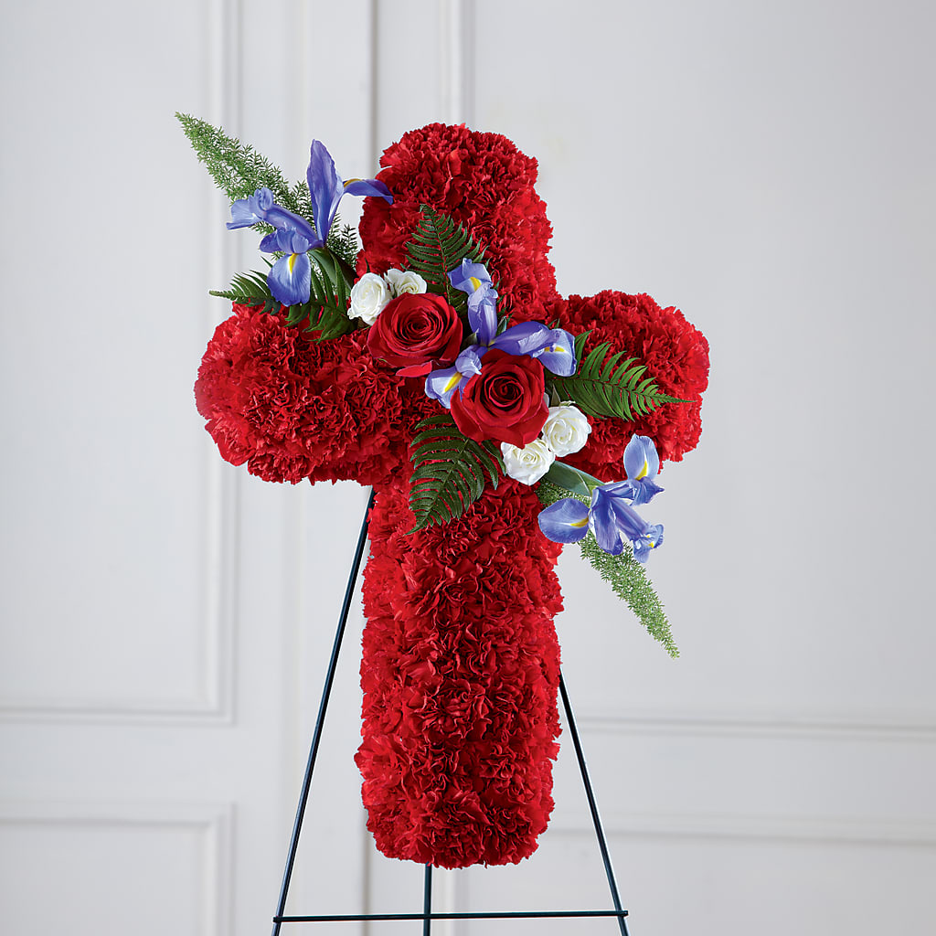 Faithful Hero Floral Cross – BAYSORE'S FLOWER SHOP LLC, Mason OH