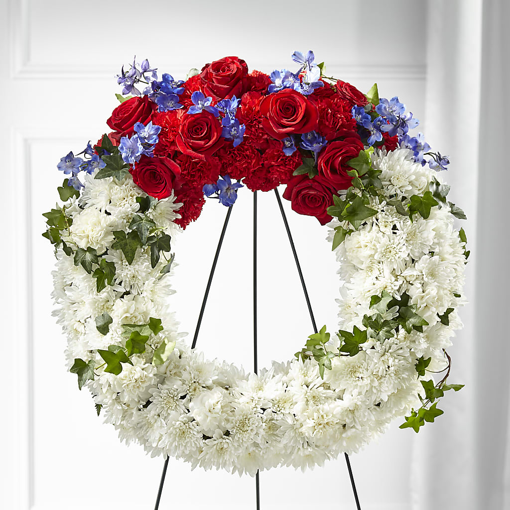 Patriotic Passion Wreath – BAYSORE'S FLOWER SHOP LLC, Mason OH