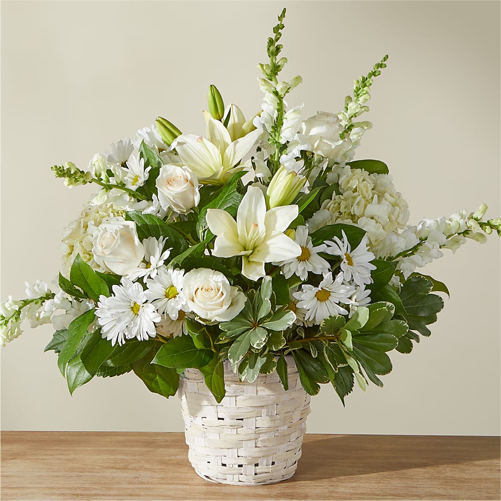 Ivory Elegance Floral Basket – BAYSORE'S FLOWER SHOP LLC, Mason OH