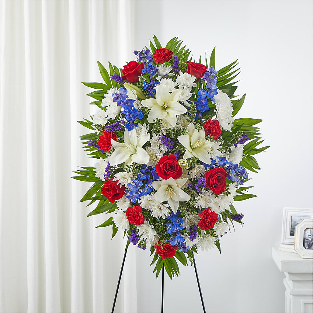 Cherished Service Standing Spray – BAYSORE'S FLOWER SHOP LLC, Mason OH