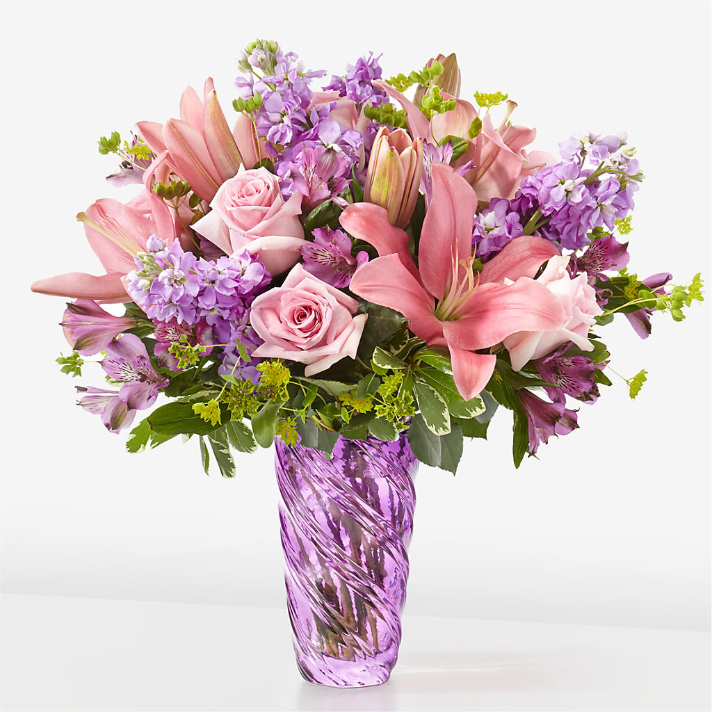 Precious Petals Bouquet with Luxe Swirl Vase – BAYSORE'S FLOWER SHOP LLC, Mason OH
