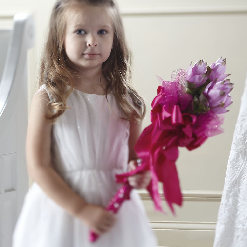 Sparkle Pink Flower Girl Bouquet – BAYSORE'S FLOWER SHOP LLC, Mason OH