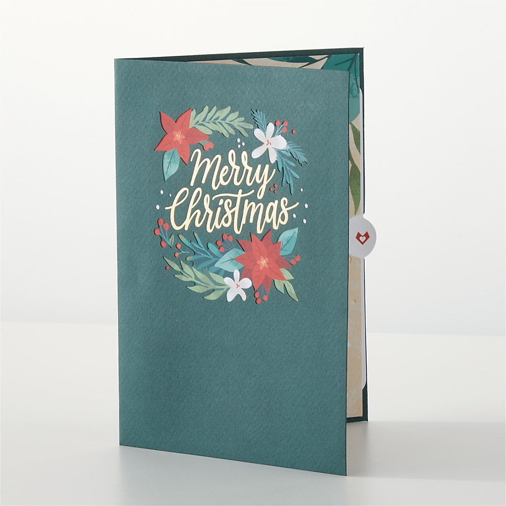 Happiest Holidays Poinsettia and Lovepop Card – BAYSORE'S FLOWER SHOP LLC, Mason OH