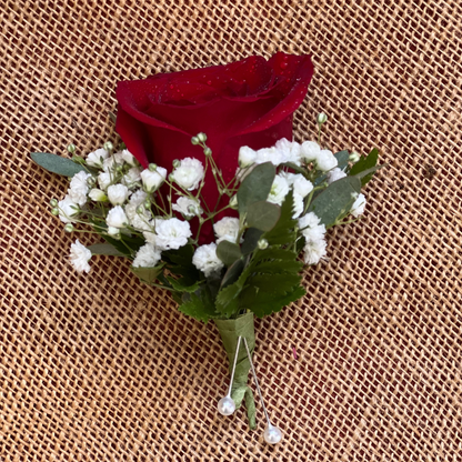 Single Rose Boutonniere – BAYSORE'S FLOWER SHOP LLC, Mason OH