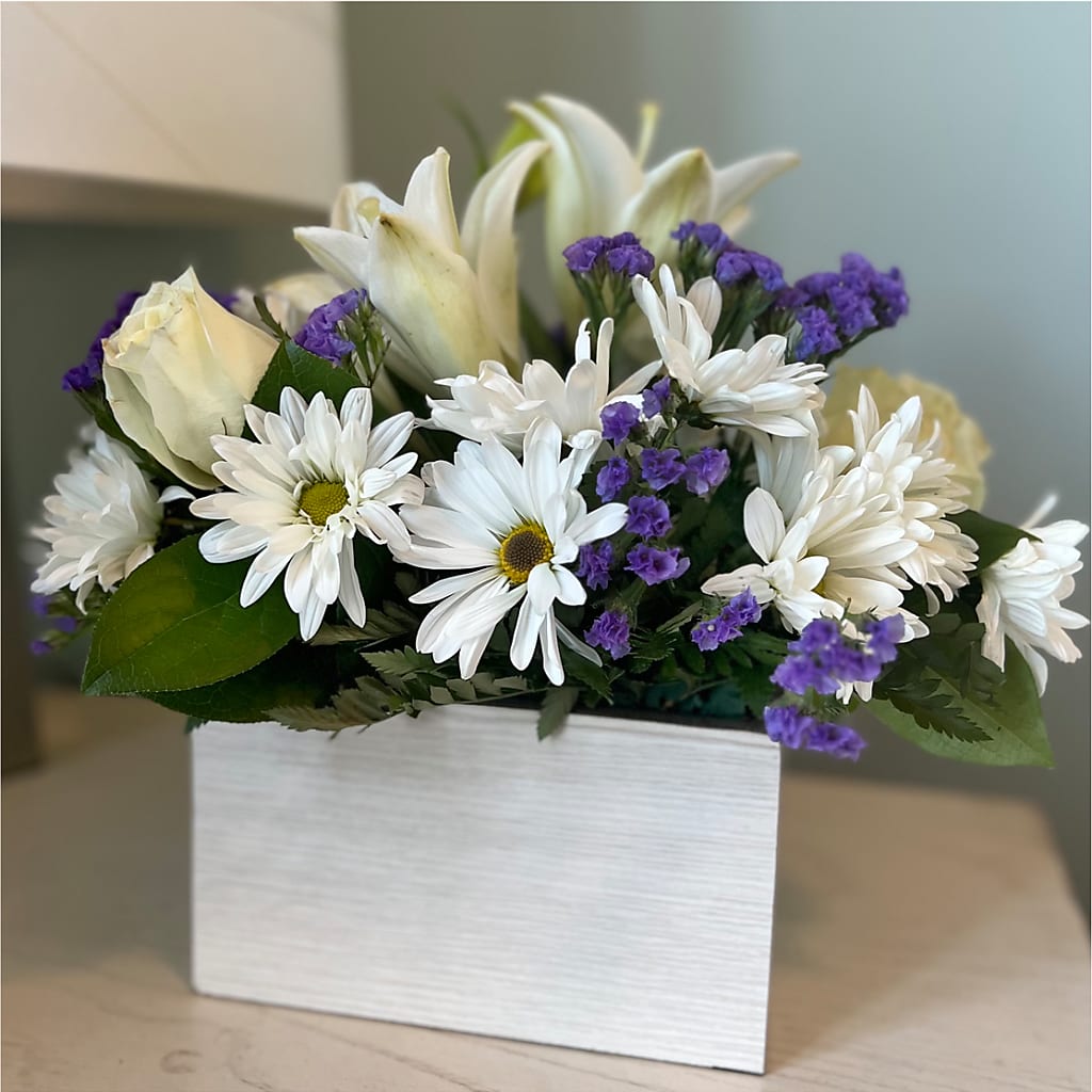 Beyond Blue Box Bouquet – BAYSORE'S FLOWER SHOP LLC, Mason OH