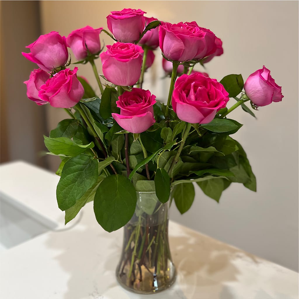 Long Stem Pink Rose Bouquet – BAYSORE'S FLOWER SHOP LLC, Mason OH