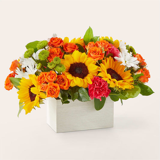 Sun-drenched Blooms Box Bouquet – BAYSORE'S FLOWER SHOP LLC, Mason OH