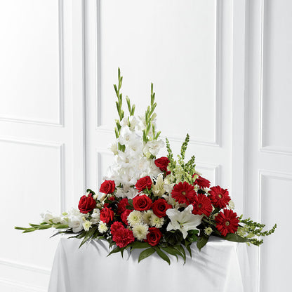 Crimson & White Arrangement – BAYSORE'S FLOWER SHOP LLC, Mason OH
