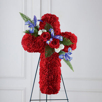 Faithful Hero Floral Cross – BAYSORE'S FLOWER SHOP LLC, Mason OH