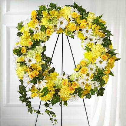 Golden Remembrance Wreath – BAYSORE'S FLOWER SHOP LLC, Mason OH
