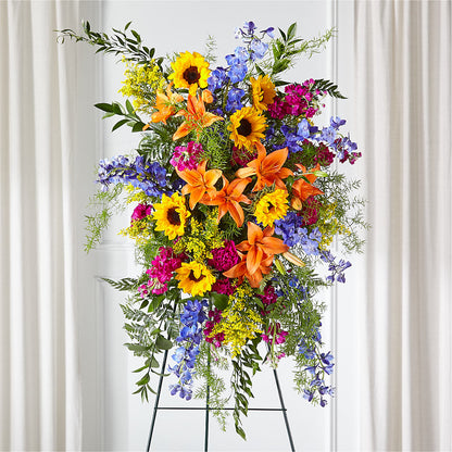 Sunlit Memories Standing Spray (Standard) – BAYSORE'S FLOWER SHOP LLC, Mason OH