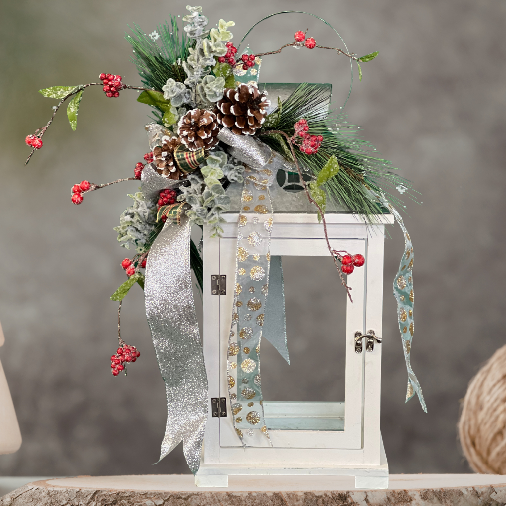 Let It Glow Silk Flower Lantern Arrangement