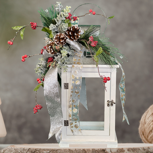 Let It Glow Silk Flower Lantern Arrangement