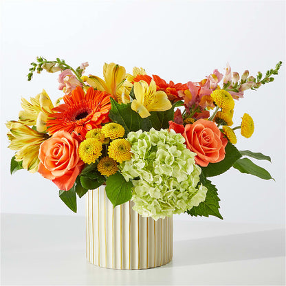 Autumn Sunshine Bouquet with Ivory Vase – BAYSORE'S FLOWER SHOP LLC, Mason OH