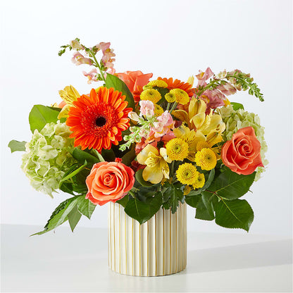 Autumn Sunshine Bouquet with Ivory Vase – BAYSORE'S FLOWER SHOP LLC, Mason OH
