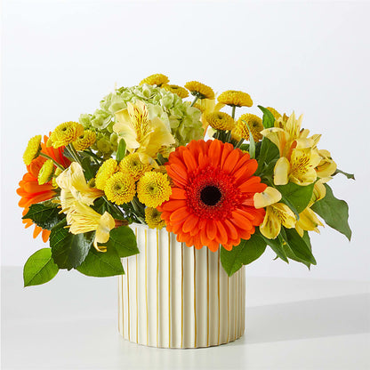 Autumn Sunshine Bouquet with Ivory Vase – BAYSORE'S FLOWER SHOP LLC, Mason OH