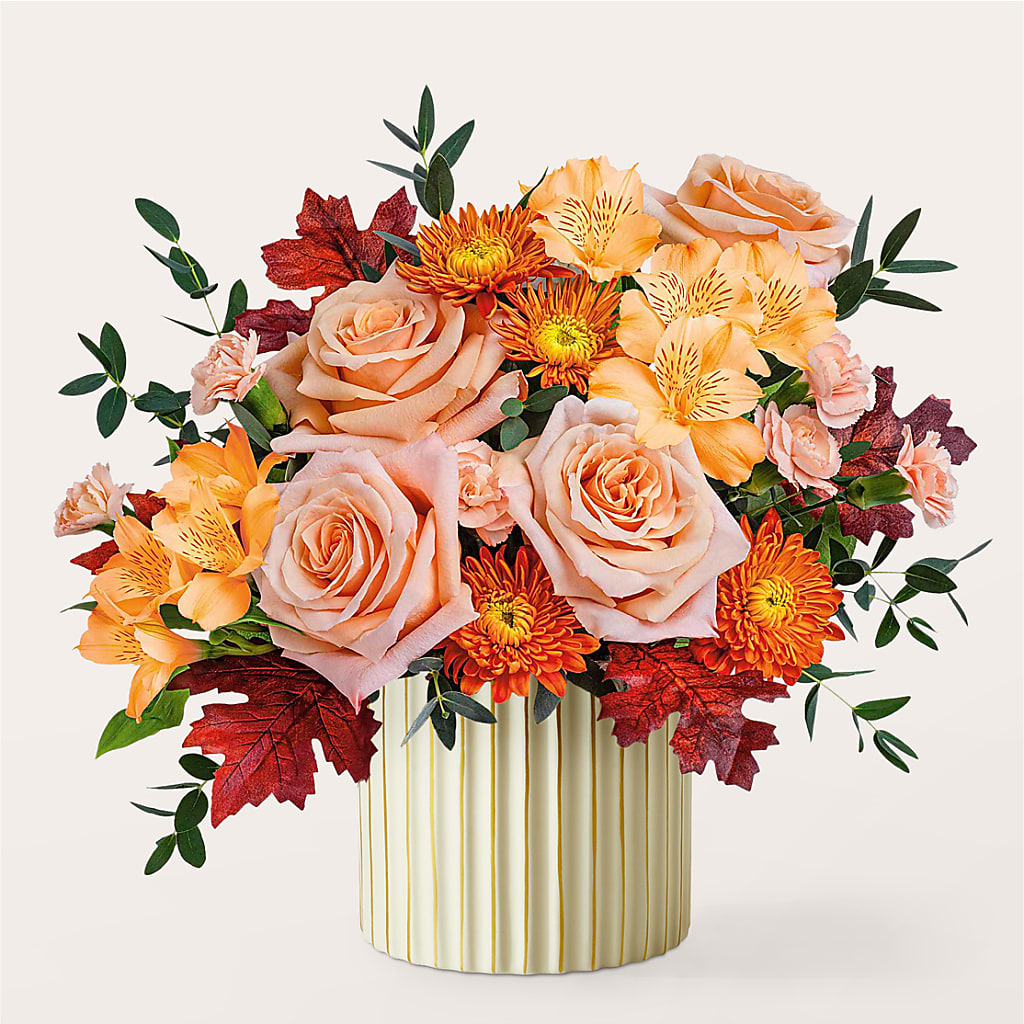 Spiced Latte Bouquet with Ivory Vase – BAYSORE'S FLOWER SHOP LLC, Mason OH