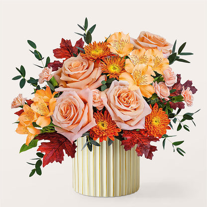 Spiced Latte Bouquet with Ivory Vase – BAYSORE'S FLOWER SHOP LLC, Mason OH