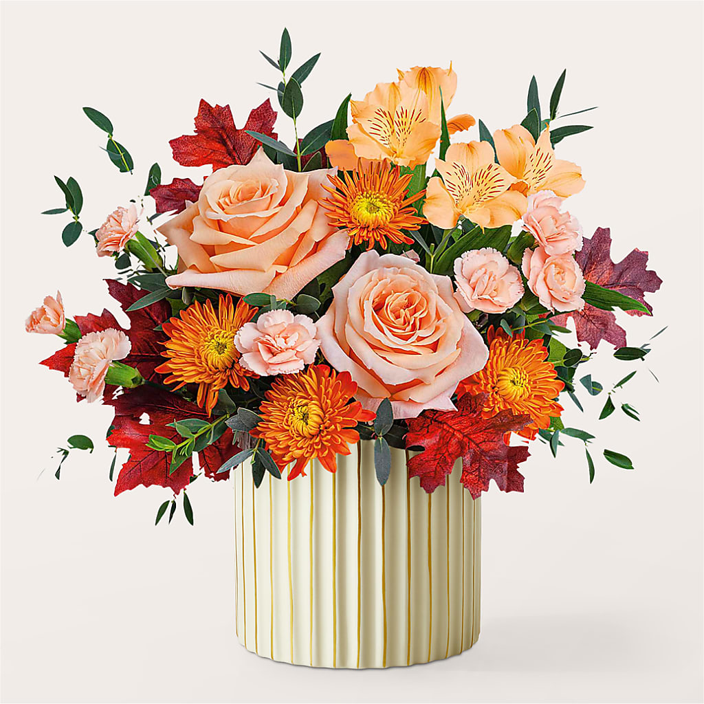 Spiced Latte Bouquet with Ivory Vase – BAYSORE'S FLOWER SHOP LLC, Mason OH