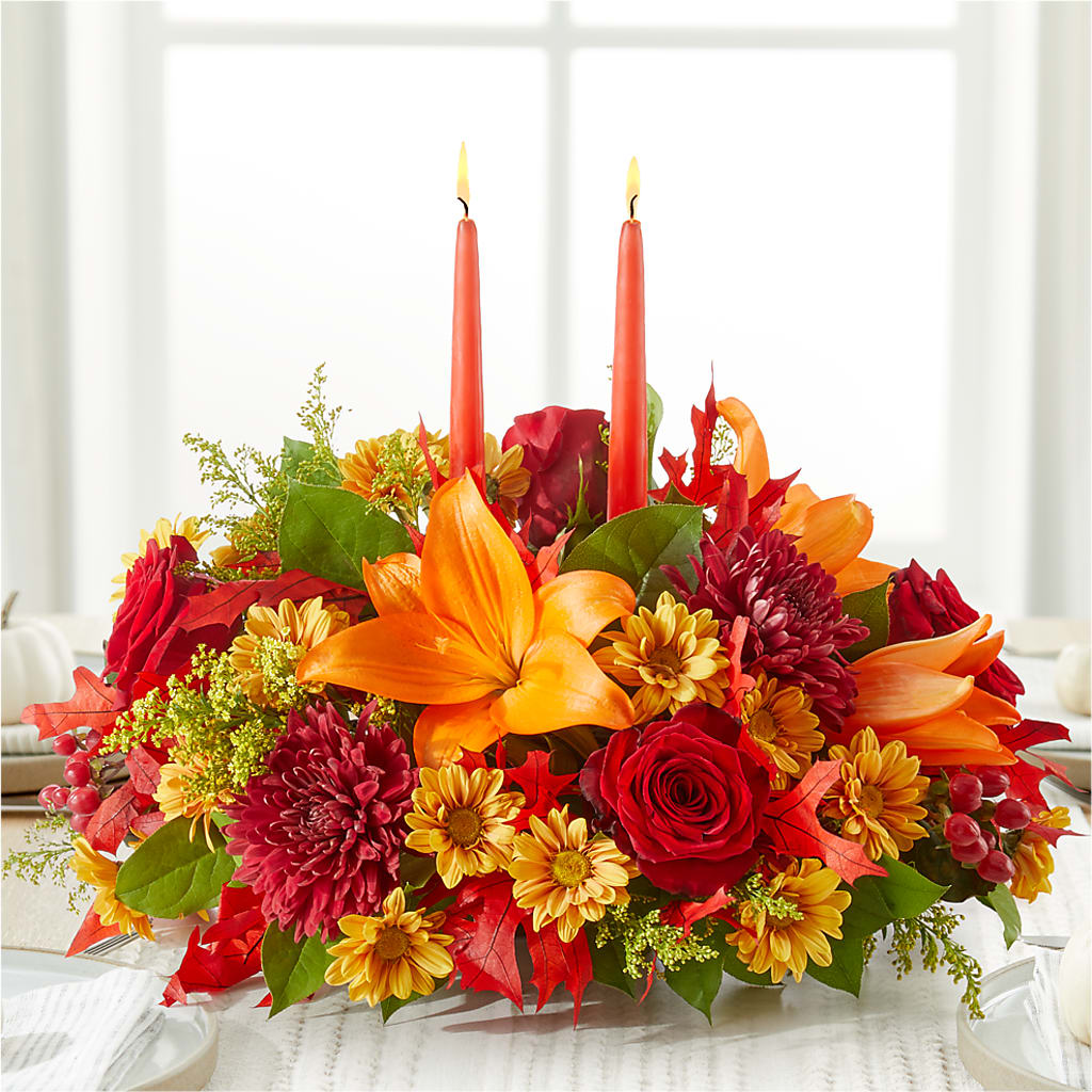 Autumn's Embrace Centerpiece – BAYSORE'S FLOWER SHOP LLC, Mason OH