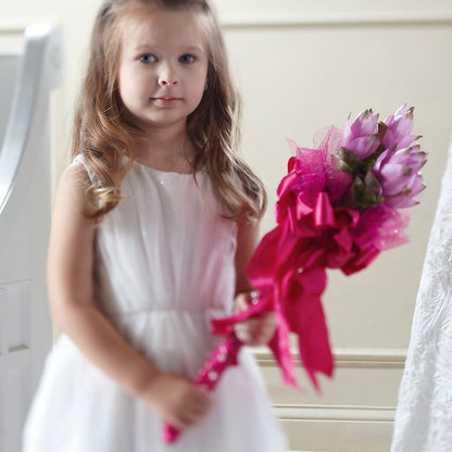 Sparkle Pink Flower Girl Bouquet – BAYSORE'S FLOWER SHOP LLC, Mason OH